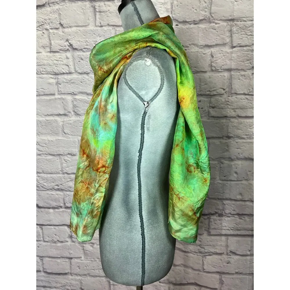 Handmade Vibrant Tie-Dyed Silk Scarf